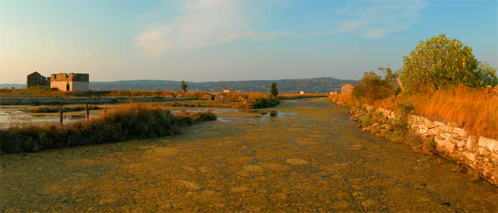Soline - soncni zahod