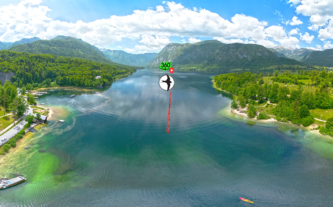 Ptičji pogled na Bohinjsko jezero